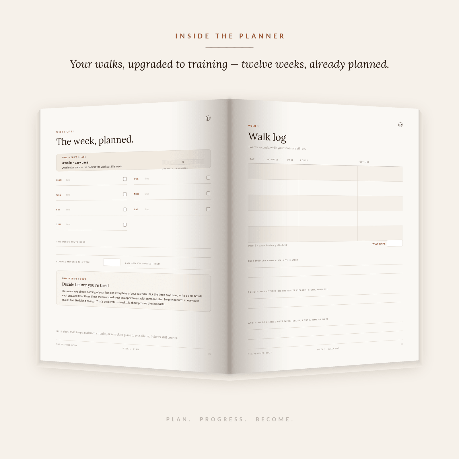 The 12-Week Walking Planner - ThePlannedBody